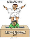 Cartoon: RESURREZIONE 2010 (small) by Grieco tagged grieco,berlusconi,bossi,resurrezione,elezioni