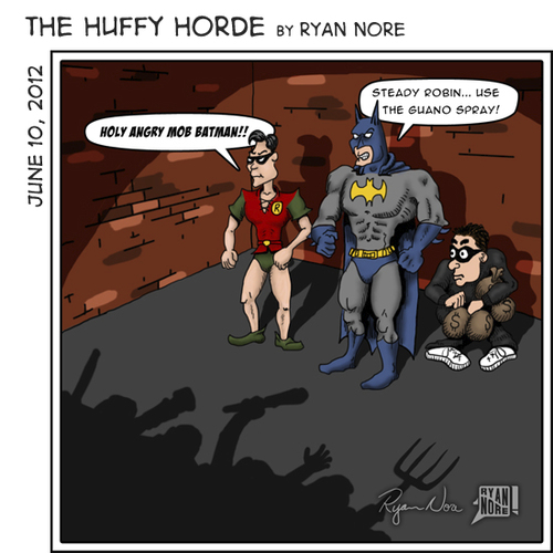 Cartoon: The Huffy Horde (medium) by RyanNore tagged angry,bs,horde,mob,robin,batman