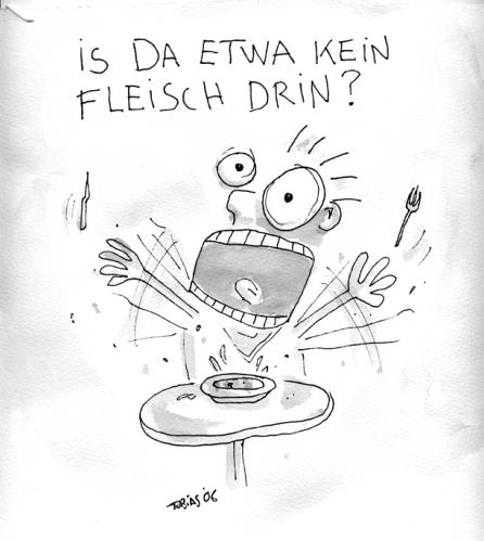 Cartoon: Fleisch Lust (medium) by Tobias Schülert tagged essen,