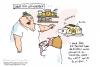 Cartoon: Pipifax (small) by MarcoFinkenstein tagged pipifax,fax,pipi,azubi,arzt,labor,ausbildung,patient,gelb,urin,maschine,gerät,kittel,fett,abliefern,doktor