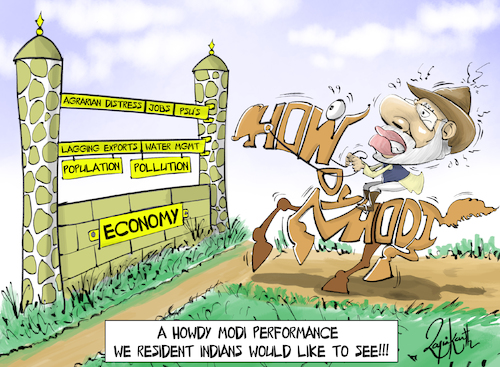 Cartoon: Howdy modi (medium) by crowpoint tagged howdy,modi,india,politics,cartoons,editorial
