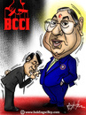 Cartoon: N srinivasan. BCCI president (small) by crowpoint tagged india,sachin,tendulkar,ian,bell,lillee,cricket,ashes,fast,bowling,bodyline,aussie,australia,england,clarke,urn,oval,bcci,godfather,don,kiss