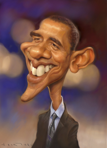 Cartoon: Barack Obama (medium) by Amir Taqi tagged barack,obama
