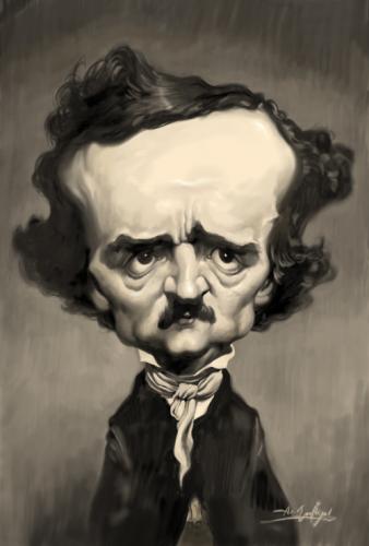 Cartoon: Edgar Allan Poe (medium) by Amir Taqi tagged edgar,allan,poe