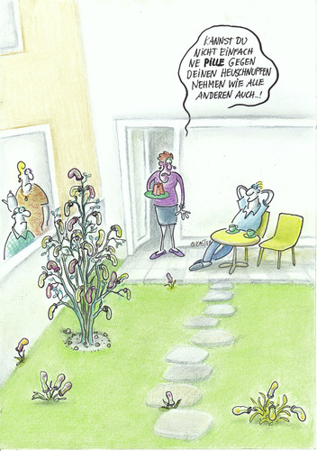 Cartoon: heuschnupfen (medium) by Petra Kaster tagged allergien,gesundheit,epedemien,pflanzen,pollen,klimaveränderung,allergien,gesundheit,epedemien,pflanzen,pollen,klimaveränderung