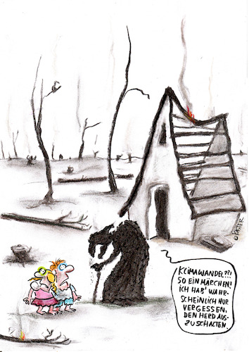 Cartoon: klimamärchen (medium) by Petra Kaster tagged klimawandel,trockenheit,waldbrände,hexe,hänselundgretel,klimaleugner,wassermangel,okologie,sterbendewälder,umweltzerstötung,artensterben,mensch,klimawandel,trockenheit,waldbrände,hexe,hänselundgretel,klimaleugner,wassermangel,okologie,sterbendewälder,umweltzerstötung,artensterben,mensch