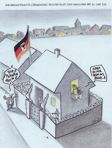 Cartoon: reichsbürger (medium) by Petra Kaster tagged naationasismus,rassismus,deutschland,reichsbürger,terror,politik,innenpolitik,rechtsruck,afd,npd,familie,naationasismus,rassismus,deutschland,reichsbürger,terror,politik,innenpolitik,rechtsruck,afd,npd,familie