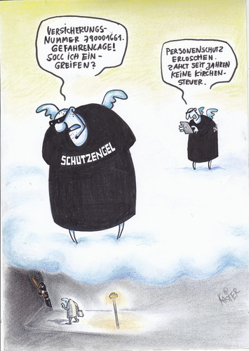 Cartoon: schutzengel (medium) by Petra Kaster tagged himmel,gott,kirche,tod,versicherungen,himmel,gott,kirche,tod,versicherungen