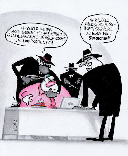 Cartoon: schutzgeldeinnahmen (medium) by Petra Kaster tagged corona,lockdown,pandemie,mafia,pizzerien,gastronomie,ausgangsverbot,altmaier,konjunkturhilfen,überbrückungshilfen,geschäftsaufgaben,insolvenz,schutzgelder,kriminalität,finanzen,finanzhilfen,staatlicheunterstützung,geld,konjunktur,corona,lockdown,pandemie,mafia,pizzerien,gastronomie,ausgangsverbot,altmaier,konjunkturhilfen,überbrückungshilfen,geschäftsaufgaben,insolvenz,schutzgelder,kriminalität,finanzen,finanzhilfen,staatlicheunterstützung,geld,konjunktur