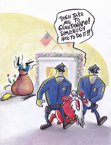 Cartoon: white house christmas (medium) by Petra Kaster tagged christmas,father,chistmas,trump,punishment,guantanmo,revenge,christmas,father,chistmas,trump,punishment,guantanmo,revenge