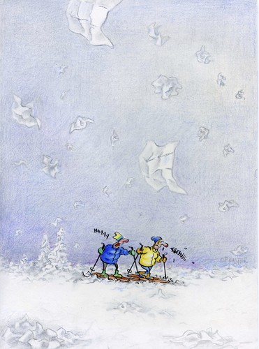 Cartoon: wintersport (medium) by Petra Kaster tagged sport,wintersport,grippe,erkältungen,langlauf,drogeriemärkte,drogerie