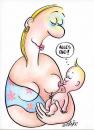 Cartoon: Öko Madonna (small) by Petra Kaster tagged ökologie,babynahrung,saüglingspflege,lebensmittelskandale,mutter,und,kind,stillen,gesunde,ernährung