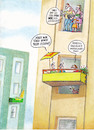 Cartoon: sozialer wohungsbau (small) by Petra Kaster tagged architektur,armut,immobilienmarkt,wohnsilos,nachbarschaft