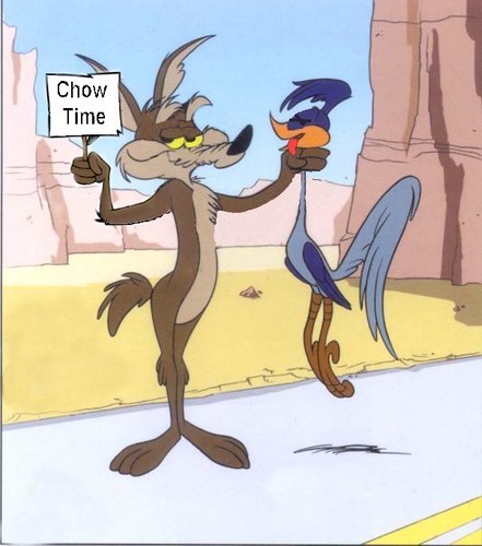Cartoon: Chow time (medium) by Gpac tagged wil,coyote,gets,the,bird