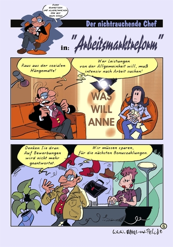 Cartoon: Der NRC in Arbeitsmarktreform (medium) by Marcel und Pel tagged chef,manager,management,arbeitssuche,bewerbung,arbeitsmarktreform,sozialhilfe,algii,hartziv,sanktionen,kürzungen,sozialabbau,tvtalkshow,geschwätz,heuchelei,chef,manager,management,arbeitssuche,arbeit,job,bewerbung,arbeitsmarktreform,sozialhilfe,sanktionen,kürzungen,sozialabbau,comic