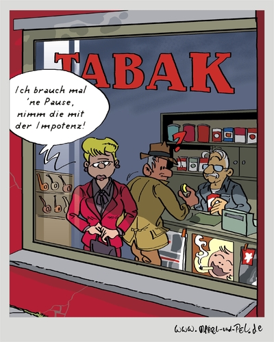 Cartoon: Segen des Tabakgenusses (medium) by Marcel und Pel tagged tabakladen,tabak,rauchen,umerziehung,bevormundung,warnhinweise,impotenz,potenz,geschlechtsverkehr,pause,tabakladen,tabak,rauchen,impotenz,warnhinweise,geschlechtsverkehr,sex