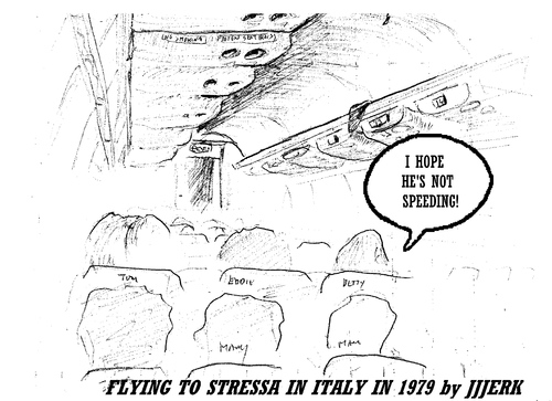 Cartoon: Flying to Strezza Italy (medium) by jjjerk tagged strezza,italy,flying,aeroplane,cartoon,cariicature,ireland,irish