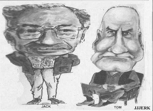 Cartoon: Jack and Tom (medium) by jjjerk tagged tom,jack,wexford,cartoon,caricature,chair,glasses
