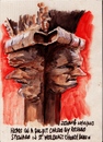 Cartoon: Carved heads on a pulpit (small) by jjjerk tagged dublin ireland irish cartoon caricture red book books pulpit st werburgh church