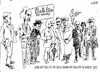 Cartoon: Junk Art sale (small) by jjjerk tagged balla,bawn,gallery,westbury,mall,dublin,ireland,irish,cartoon,caricature,overcoat,glass,wine,artist,junk,sale,famous