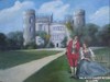 Cartoon: Malahide Castle (small) by jjjerk tagged malahide,castle,dublin,ireland,irish,rebellion,red,cartoon,couple,green,blue,caricature