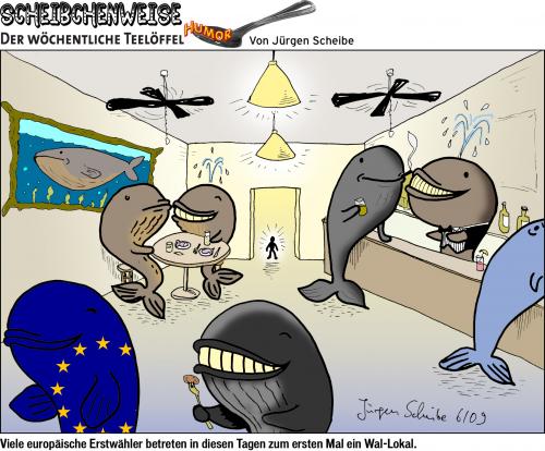 Cartoon: Scheibchenweise 167 (medium) by Scheibe tagged europawahl,wahl,wal,wahllokal,erstwähler
