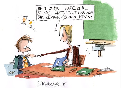 Cartoon: no title (medium) by plassmann tagged schule,bildung,hartz4