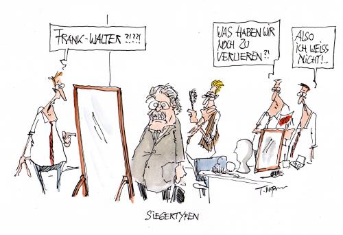 Cartoon: siegertypen (medium) by plassmann tagged steinmeier,wahl,schlämmer