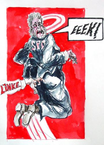 Cartoon: german angst III (medium) by dreifusz tagged spd,linke,angst,german,
