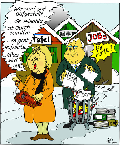 Cartoon: schwarz- gelb (medium) by MiS09 tagged merkel,brüderle,cdu,fdp,koalition,alte,leier,marktprognose,statistik