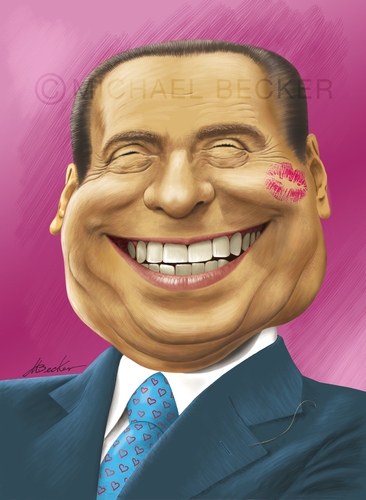Cartoon: Silvio Berlusconi (medium) by Michael Becker tagged portrait,karikaturen,cavaliere,italien,ministerpräsident,berlusconi,silvio