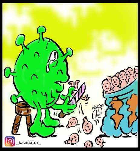 Cartoon: corona virus (medium) by Hossein Kazem tagged corona,virus
