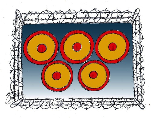 Cartoon: fila and olympic (medium) by Hossein Kazem tagged fila,and,olympic