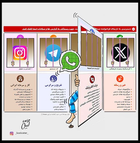 Cartoon: filtering apps in iran (medium) by Hossein Kazem tagged filtering,apps,in,iran