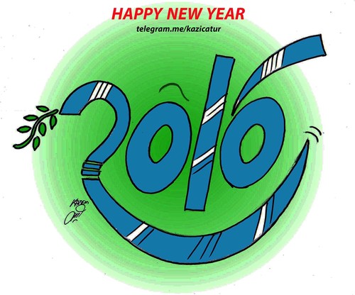 Cartoon: happy new year 2016 cartoon (medium) by Hossein Kazem tagged happy,new,year,2016,cartoon