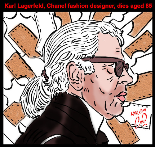 Cartoon: karl lagerfeld (medium) by Hossein Kazem tagged karl,lagerfeld