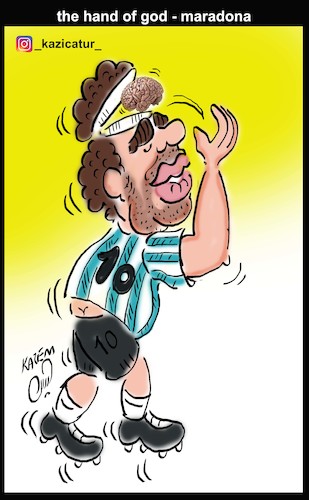 Cartoon: maradona (medium) by Hossein Kazem tagged maradona