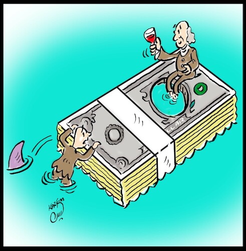 Cartoon: money (medium) by Hossein Kazem tagged money