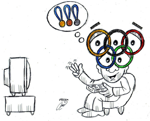 Cartoon: olympic medals (medium) by Hossein Kazem tagged olympic,medals