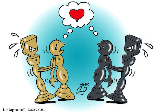 Cartoon: peace in chess (medium) by Hossein Kazem tagged peace,in,chess
