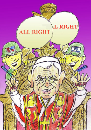 Cartoon: pope in 2012 (medium) by Hossein Kazem tagged pope,in,2012
