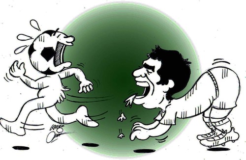 Cartoon: suarez (medium) by Hossein Kazem tagged suarez