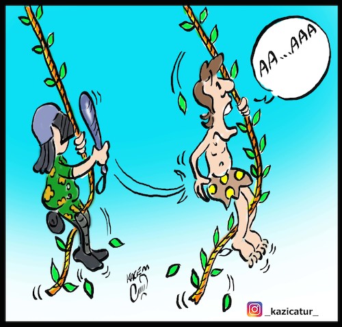 Cartoon: tarzan (medium) by Hossein Kazem tagged tarzan