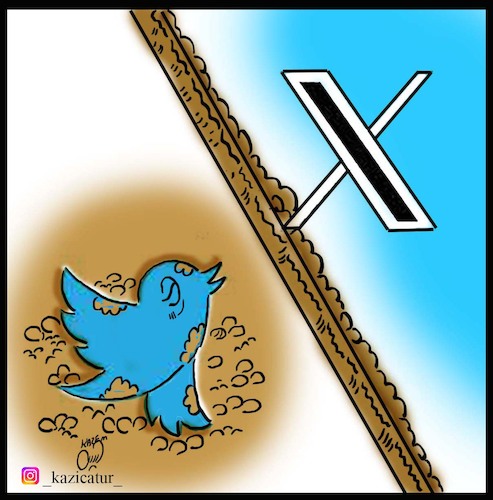 Cartoon: twitter (medium) by Hossein Kazem tagged twitter