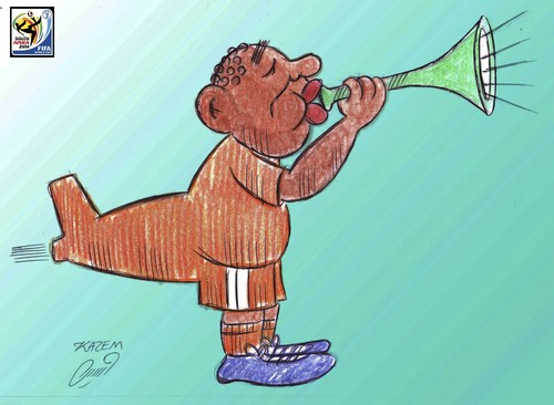 Cartoon: voice in world cup 2010 (medium) by Hossein Kazem tagged voice,in,world,cup,2010