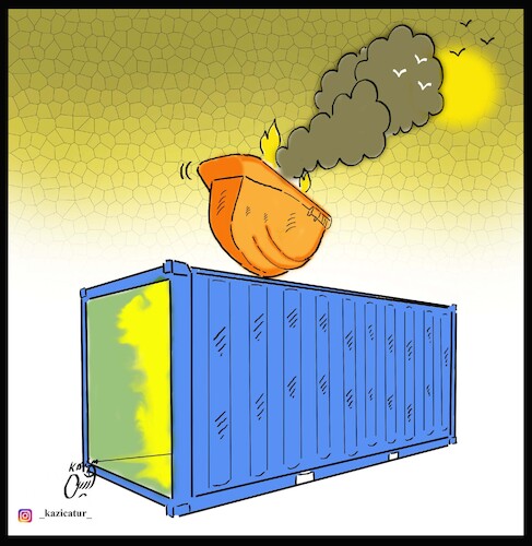 Cartoon: worker day (medium) by Hossein Kazem tagged worker,day,for,iranian
