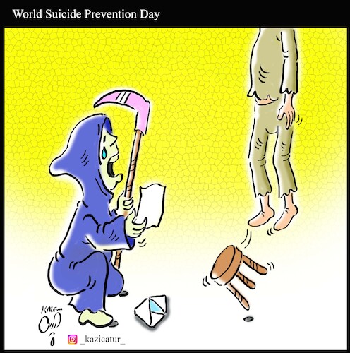 Cartoon: World Suicide Prevention Day (medium) by Hossein Kazem tagged world,suicide,prevention,day