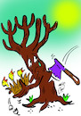 Cartoon: ax and tree (small) by Hossein Kazem tagged ax,and,tree