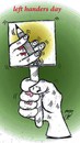 Cartoon: left handers day (small) by Hossein Kazem tagged left,handers