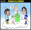 Cartoon: paolo and diego (small) by Hossein Kazem tagged paolo,rossi,diego,maradona